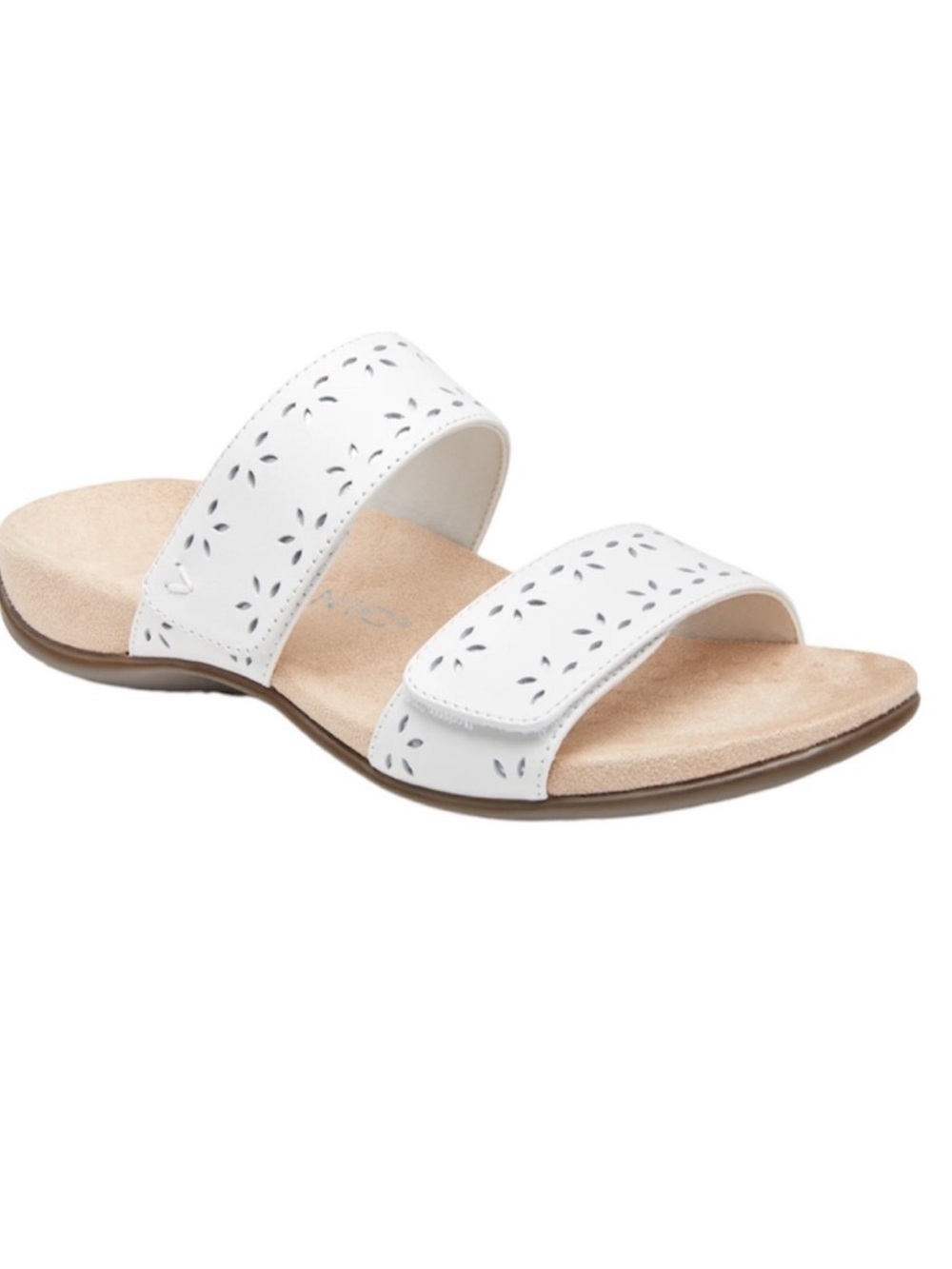 Vionic Randi Leather Cutout Hook & Loop Slides Sandals size 6